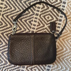 Coach Brown Leather Wristlet